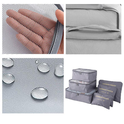 6PCS/Set Suitcase Storage Bags Luggage Organiser Clothes Packing Travel Cubes - Aimall