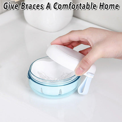Denture Case Retainer Soaking Box Dental Braces Storage Organizer Travel Holder