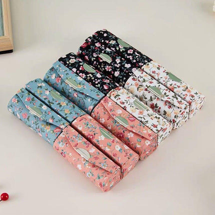 8PCS Set Vintage Flower Cloth Lipstick Box Mirror Packaging Portable Gift Case
