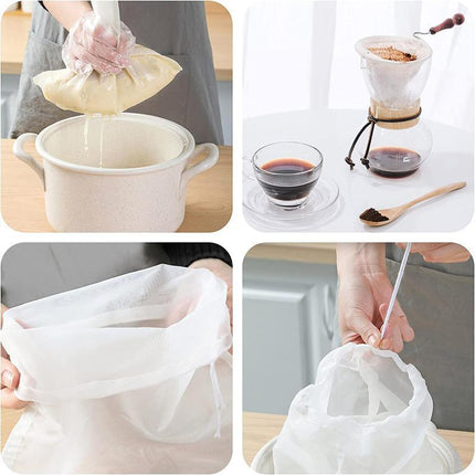 Micron Reusable Nylon Fine Mesh Food Strainer Filter Bag for Nut Milk Coffee - Aimall