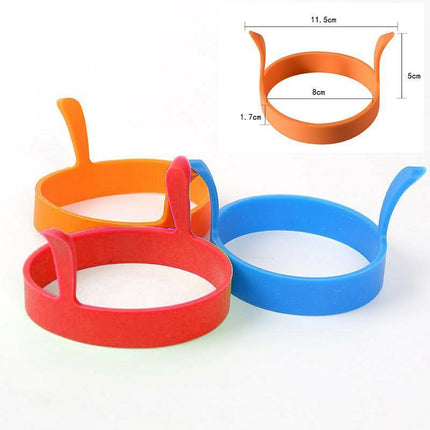 6PCS Silicone Egg Rings Non Stick Kitchen Baking Tools Pancake Handles - Aimall