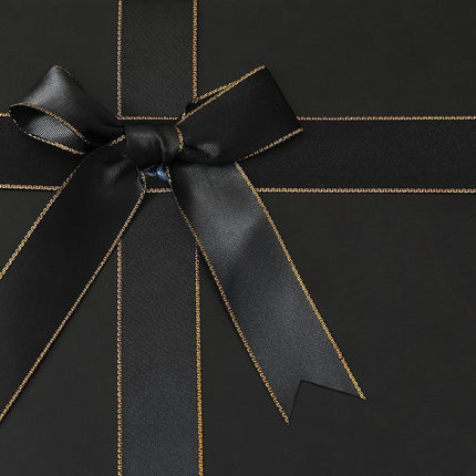 5PCS Large Black Folding Gift Box with Ribbon Bow One-Piece Shoe Apparel Box