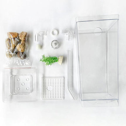 Small Fish Tank Self Cleaning Aquarium Complete Kit with Light Gravity Clean - Aimall