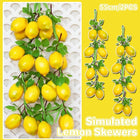 2pcs Artificial Yellow Lemon Hanging Decorations Fake Fruit Home Decor Set