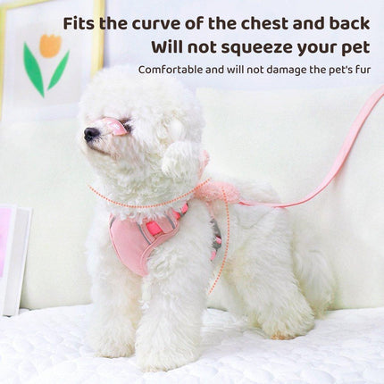 Kitten Dog Cat Walking Harness Lead Leash Collar Pet Vest Cute Rabbit Adjustable