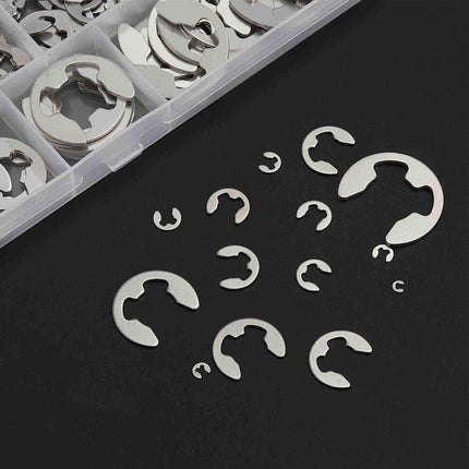 120PCS Stainless Steel E-Clip Assortment Tool Kit Retaining Circlips 1.5-10mm - Aimall