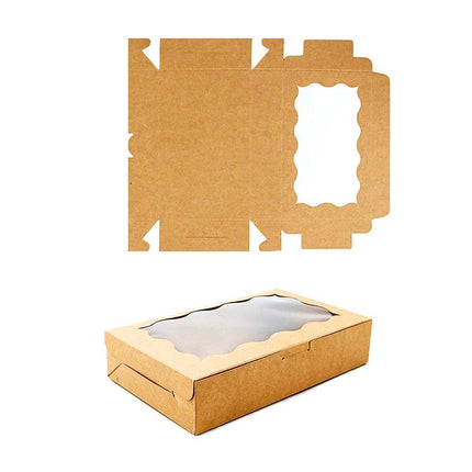 50pcs Rectangular Kraft Paper Window Box Gift Packaging Boxes Party Favors