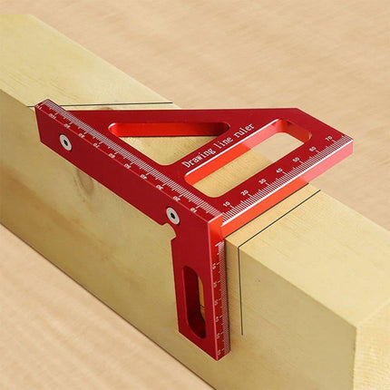 Aluminum Alloy Woodworking Metric Scribe Angle Triangle Ruler Line Gauge Tool