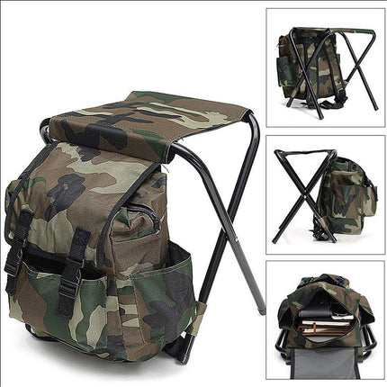 Outdoor Folding Chair Multi Functional Portable Camping Fishing Bag Stool Seat