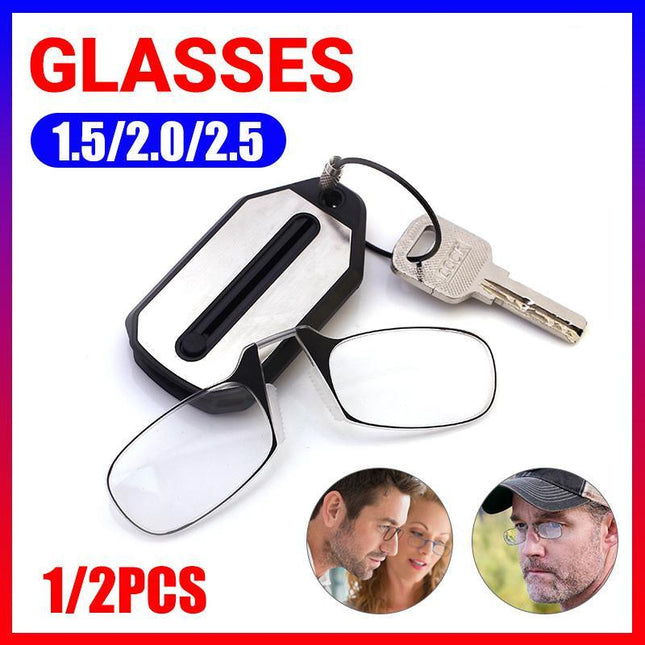 Thin Easy Carry Ultra Nose Clip Optics Presbyopic Ultralight Reading Glasses - Aimall
