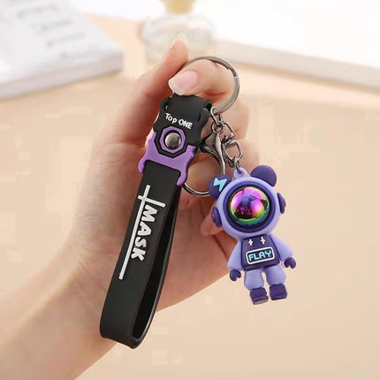 Silicone Doll Pilot Metal Keychain Bag Pendant Key Ring Car Accessories - Aimall