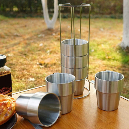 6pcs Stainless Steel Coffee Mugs Durable Insulated Drinkware for Hot Beverages