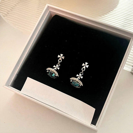 Elegant 3D Saturn Earrings for Women Unique Transparent Niche Design Jewelry