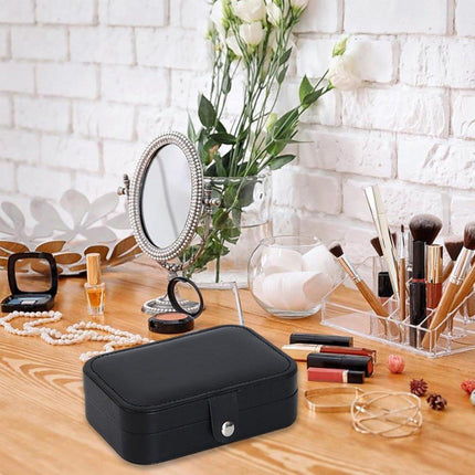 Black Travel Portable Jewelry Box Minimalist Jewelry Organizer Storage Case