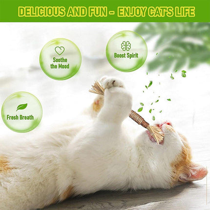 Cat Toys Silvervine Chew Stick Kitten Treat Catnip Toy Grinding Tooth Cleaning - Aimall