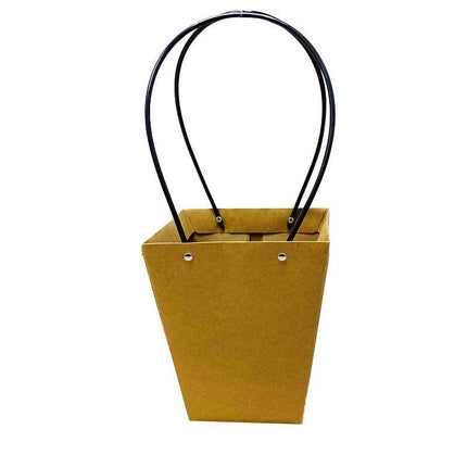 25x Kraft Paper Bag Flowers Waterproof Bouquet Basket Gift Box With Handle - Aimall