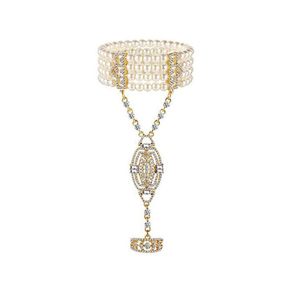 Exotic Sapphire Tassel Headwear Antique Dancer Pendant Hair Accessories Necklace