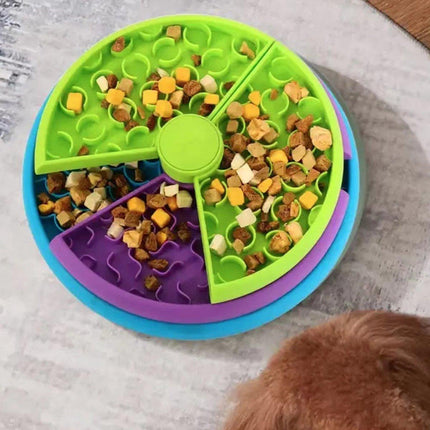 Triple Slow Feeding Bowl Pet Feeder for Cats and Dogs Healthy Eating Bowl