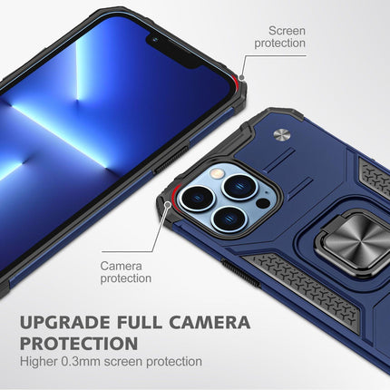 Shockproof Ring Case For iPhone 14 Plus Blue/Black/Red - Aimall