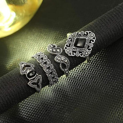 15 PCS Boho Vintage Knuckle Finger Ring Set Crystal Stackable Finger Rings Gifts - Aimall