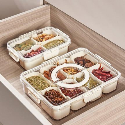 Food Grade Airtight Storage Box Portable Multi-compartment Seasoning Container