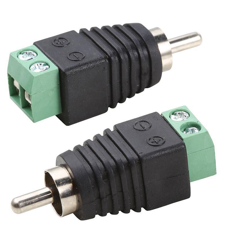 2/4 Pair Speaker Wire cable to female & male RCA Adapter Connector Jack Plug LED - Aimall