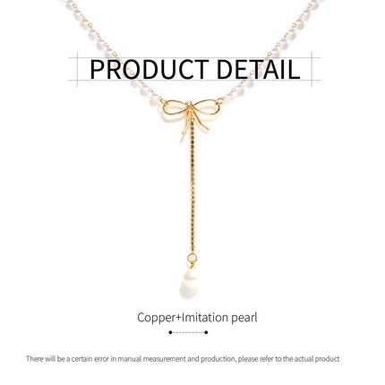 Bow Tie Short Necklace for Women Collarbone Chain Fashion Jewelry Elegant Gift