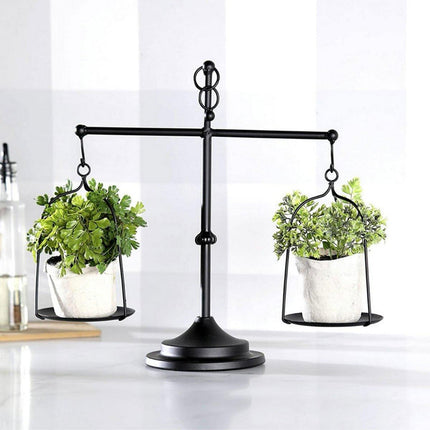 Black iron balance Scale candlestick decorative candle wedding Home Decor Gifts