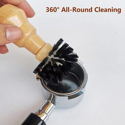 Coffee Basket Brush Coffee Cleaning Brush with Wood Handle for Portafilter Basket