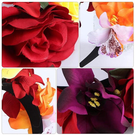 Halloween Vintage Rose Headband Adult Fancy Dress Costume Accessory Flower Party