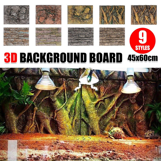 Pet Reptile Tank Board 3D Foam Backgrounds and Habitat Decoration 9 Styles - Aimall