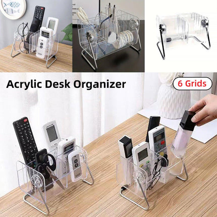 6 Compartment Remote Control Organizer Miscellaneous Shelf Living Room Storage