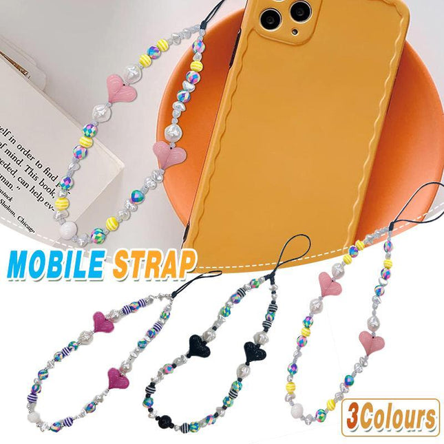 Mobile Strap Phone Charm Beads Chain Jewelry Crystal Stone Anti-Lost Lanyard - Aimall