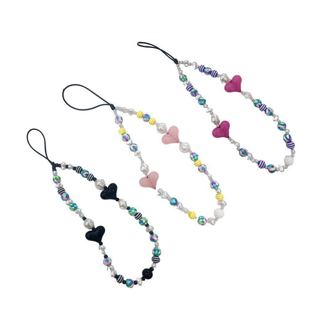 Mobile Strap Phone Charm Beads Chain Jewelry Crystal Stone Anti-Lost Lanyard - Aimall