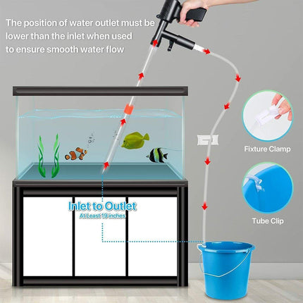 6In1 Fish Tank Cleaner Water Changer Pump Pipe Semi-automatic Cleaning Aquarium
