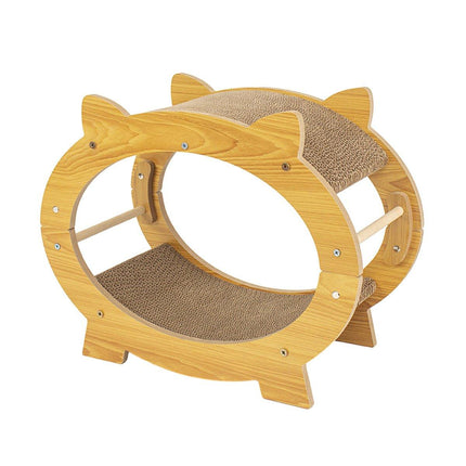 Durable Cat Scratcher Lounge Corrugated Scratching Wood Board - Aimall