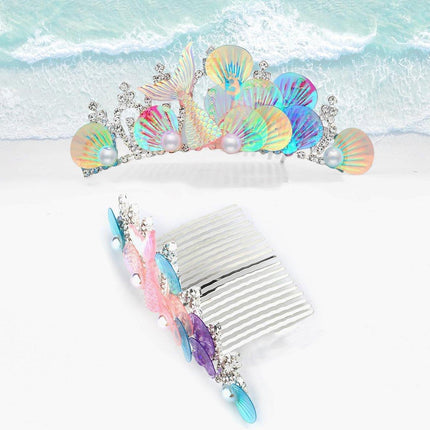 Mermaid Plug Comb Headband Princess Crown Hair Accessories for Girls and Women