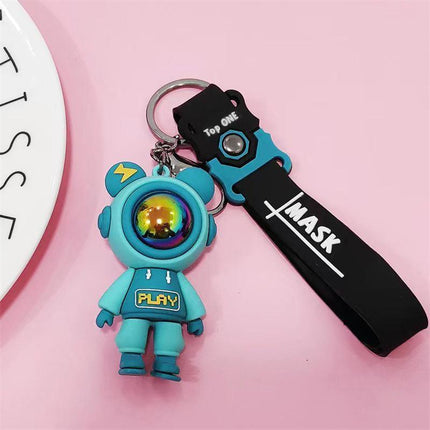 Silicone Doll Pilot Metal Keychain Bag Pendant Key Ring Car Accessories - Aimall