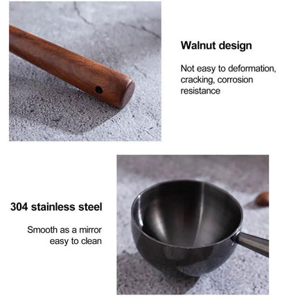 2pcs Walnut Coffee Measuring Spoon Long Handle Baking Milk Powder Spoon Set