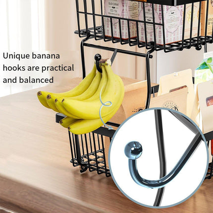 Household Double Layer Kitchen Storage Rack Removable Fruit Vegetable Organizer