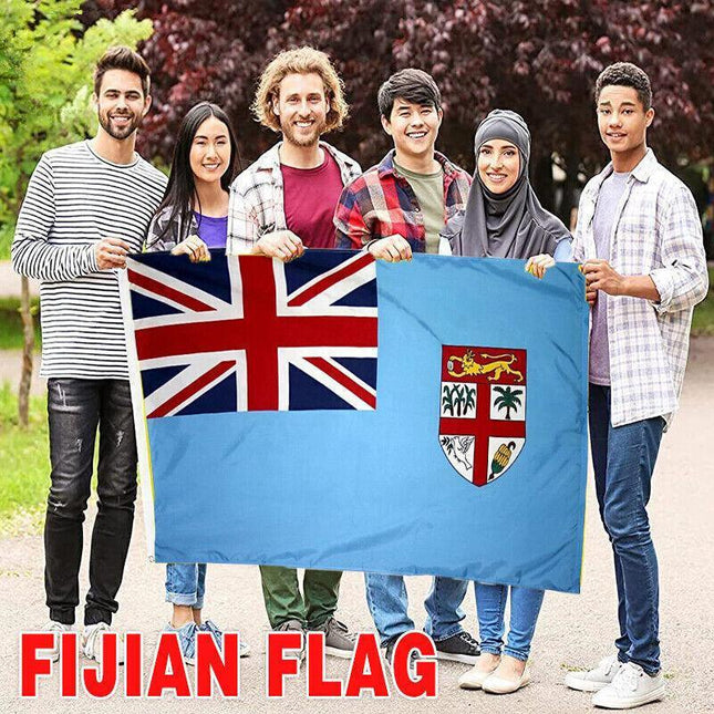 Large Fiji Fijian Flag Pacific Island Heavy Duty Outdoor 90 X 150 CM - 3ft x 5ft - Aimall