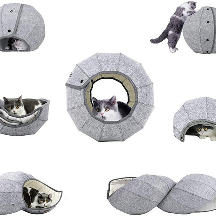 Collapsible Breathable Pet Bed Cat Nest Dog Cave Tunnel Semi Enclosed Mat