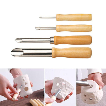 4Pcs Lightweight Clay Tools Set for DIY Polymer Clay and Pottery Crafting