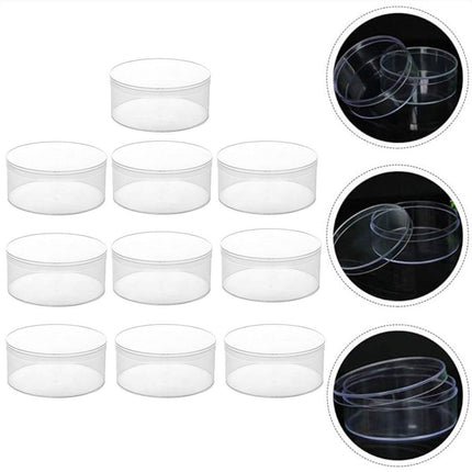 10pcs Clear Round Gift Boxes Plastic Candy Storage Containers for Party Favors