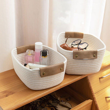 Storage Box Cotton Rope Basket Organizer Miscellaneous Storage Basket for Home