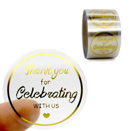 2pcs Round Thank You Stickers for Gifts and Packaging Gift Wrap Adhesive Labels