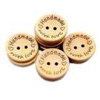 100Pcs Natural Wooden Button Craft Sewing Diy Handmade With Love Wooden Buttons - Aimall