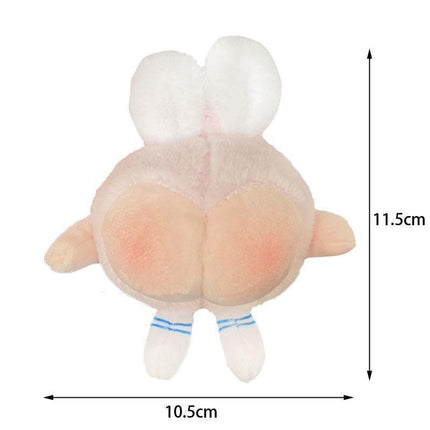 Honey Peach Butt Keychain Rabbit Ears Pendant Toy Bag Decor Plush Doll Key Ring - Aimall