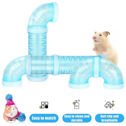 8X Hamster Cage Tunnel Squirrel Guinea Pig Hedgehog Small Animals Tube Toy - Aimall