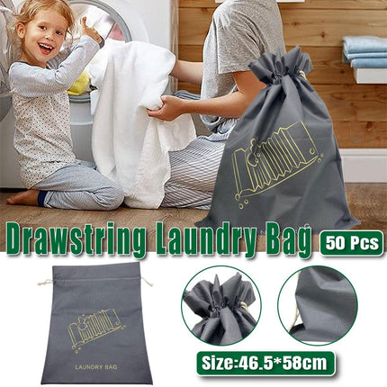 50PCS Large Laundry Bag Travel Drawstring Bags For Dirty Clothes Gym Washable